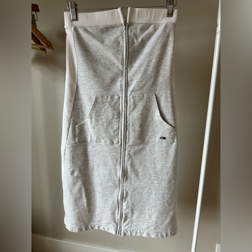 Tommy Hilfiger Strapless Gray Mini Dress- Size Medium